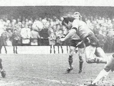 11,000 fans watched Jim Conde score against derby County.