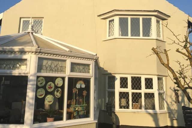 Joanne Bowen’s husband painted a rainbow on their house to cheer up neighbours.
