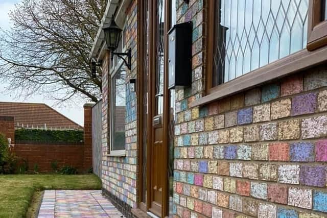 Rich Melbourne posted this picture of a colourful patio and walls to cheer people up during lockdown
