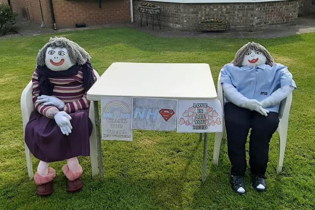 Shaz Evans posted this picture  of a display thanking key workers and the NHS.