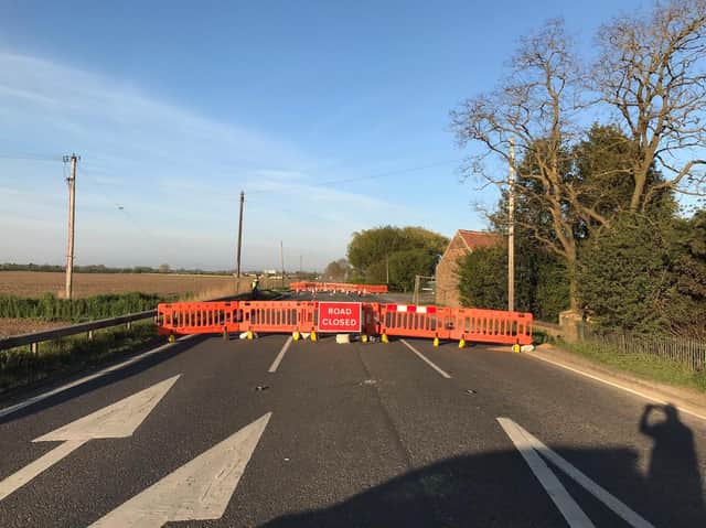 Police and highways officers were warning drivers not to ignored the road closed barriers or abuse the repair crews.
