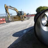 Work to replace the culvert pipes beneath the A153 between Billinghay and Tattershall.