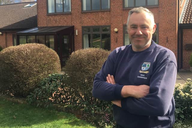 Head greenkeeper Colin Hopper awaits the green light.