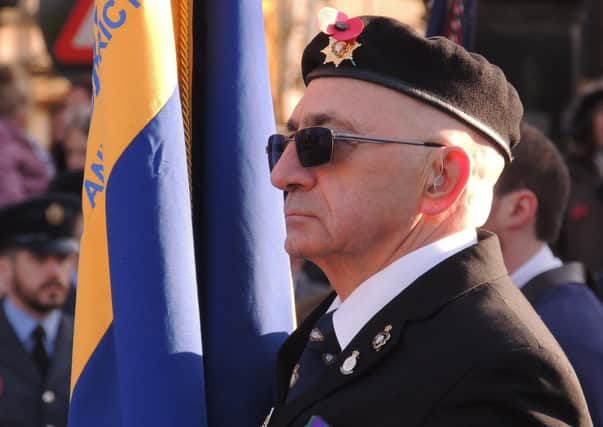 Sleaford Royal British Legion branch standard bearer Brian Harvey. EMN-200405-120405001