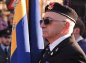 Sleaford Royal British Legion branch standard bearer Brian Harvey. EMN-200405-120405001