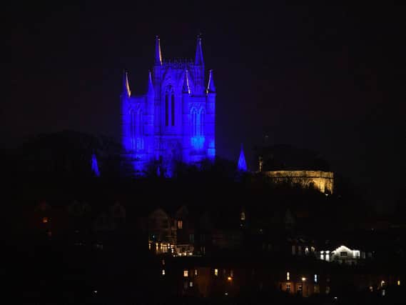 Lincoln Cathedral will be lit blue again tonight (Thursday) for the Clap for Carers, while its choir have recorded Somewhere Over The Rainbow in tribute to the NHS, carers and key workers.