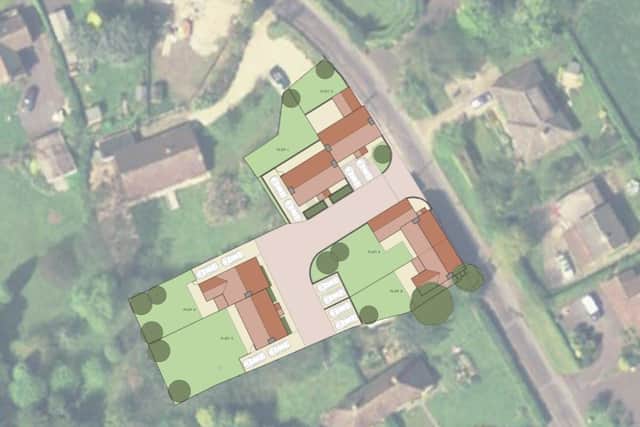 The proposed development on the site of The Olde Barn in Tealby’s Cow Lane