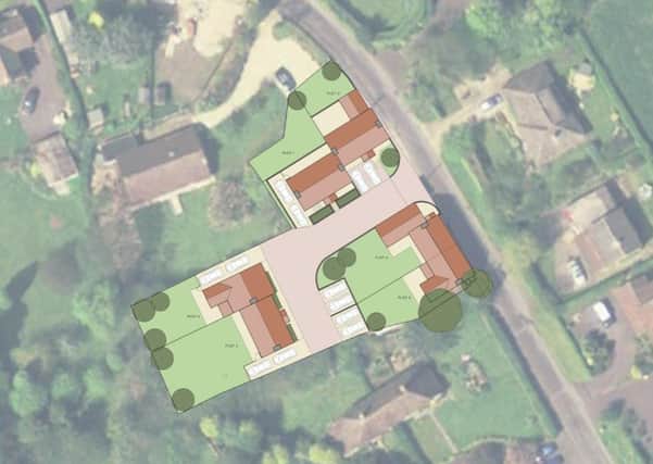 The proposed development on the site of The Olde Barn in Tealby’s Cow Lane