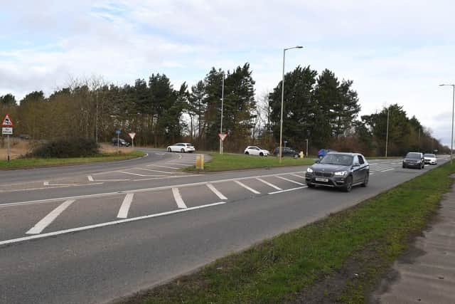 The A17/A153 junction at Sleaford Rugby Club. EMN-200429-180718001