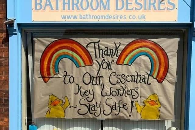 Bathroom Desires #HealthHeroes window. Picture Tracey Sleight