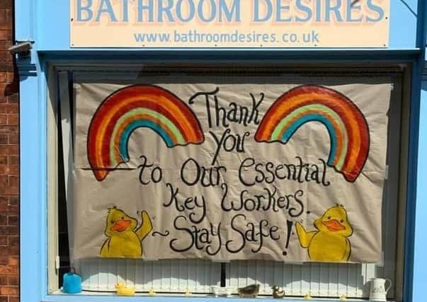 Bathroom Desires #HealthHeroes window. Picture Tracey Sleight