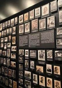 Family photos displayed at Auschwitz Camp 2. EMN-200430-185820001