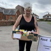 Councillor Stephanie Carruthers at the food bank.