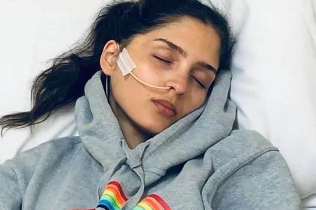 Evie Toombes' health is declining says her mum. Caroline.