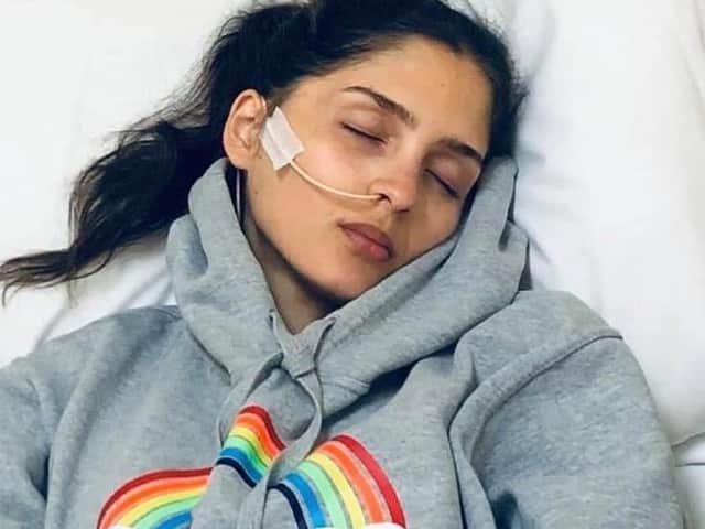 Evie Toombes' health is declining says her mum. Caroline.
