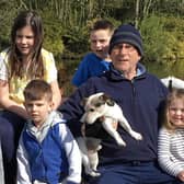 Mick Ashby - who celebrated his 60th birthday last week - with his grandchildren before the lockdown.