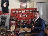 Coun Mark Dannatt, pictured at the Village Church Farm museum during his year as Mayor, will make history if, as expected, he runs for a second term as Mayor following the live-streamed extraordinary meeting of Skegness Town Council on Wednesday (May 6). One of his first appearances in his second term will be to address the town on Friday, which is VE75 Day.