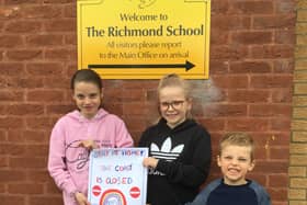 Pupils of the Richmond School in Skegness designed a poster with the message 'Stay Home' ahead of the VE75 Bank Holiday celebration.