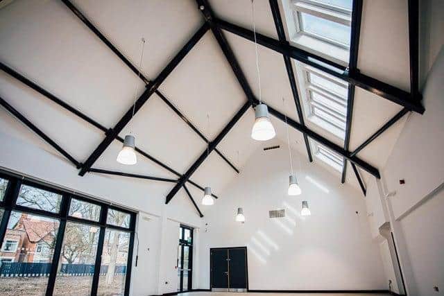 The inside of the Tower Gardens Pavilion.