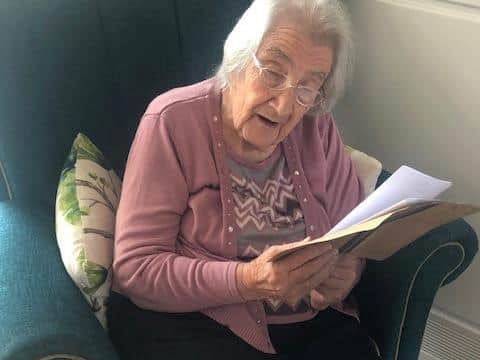 Barbara takes a break for a cuppa.
