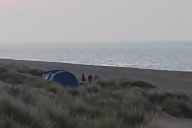 Campers of Anderby Creek beach.