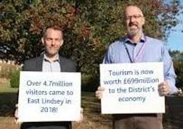 Happier times: ELDC chief executive Rob Barlow (left) and leader Coun Craig Leyland  show how important tourism  is to the area.