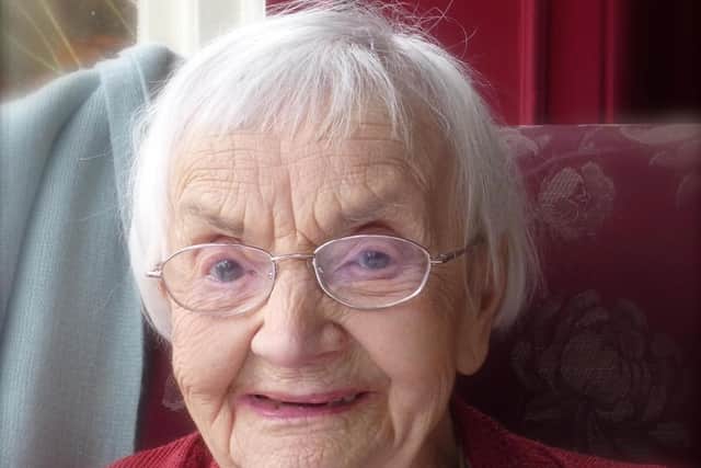 Violet at her 106th birthdat meal