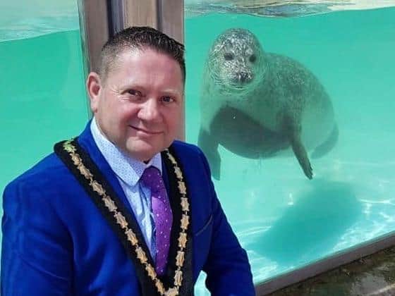 Mayor Coun Mark Dannatt at Skegness Natureland. Photo: Barry Robinson.