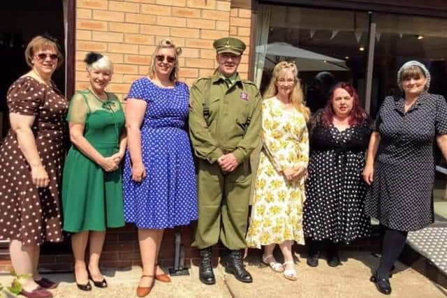 Staff at Tanglewood, in Horncastle, celebrated VE day with a BBQ, war time sing-a-long and 1940s dress! EMN-201105-111359001