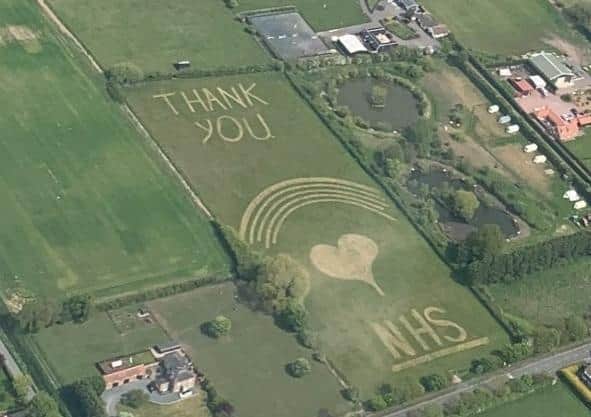 The kind-hearted message cut into a farmer's field near Marshchapel. (Photo: Ramesh Nayak)