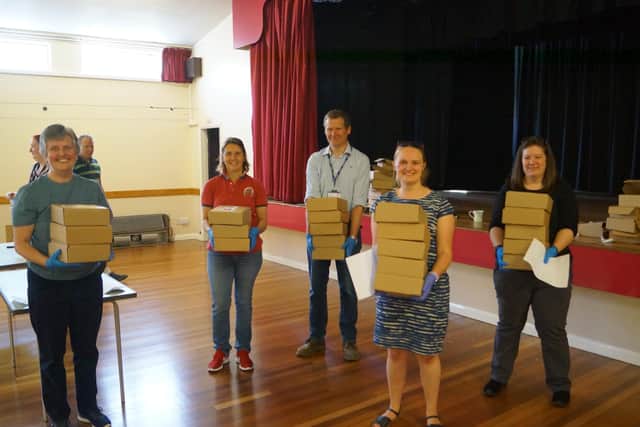 Staff from Market Rasen Primary School delivered 80 boxes to some of their pupils EMN-201105-074936001