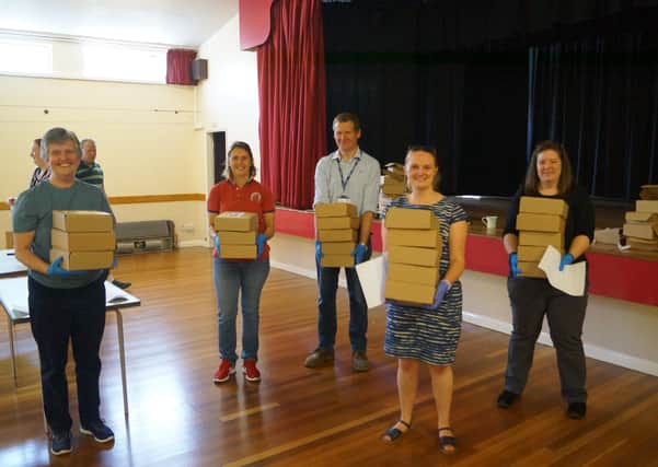 Staff from Market Rasen Primary School delivered 80 boxes to some of their pupils EMN-201105-074936001