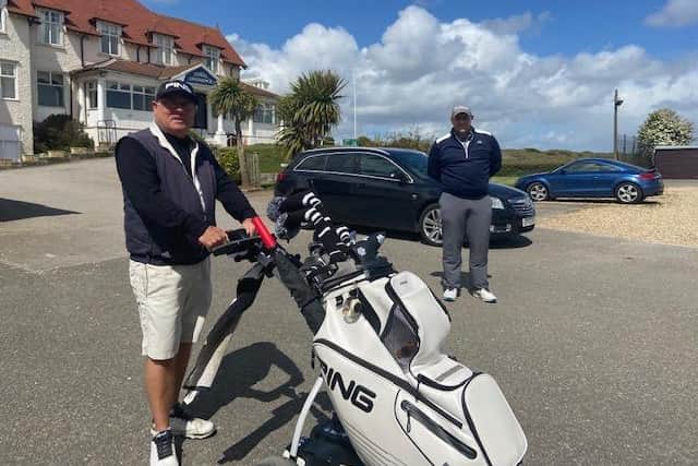 Iran Williams and Lee Bray glad to be back in the fresh air at Northshore Golf Course in Skegness.