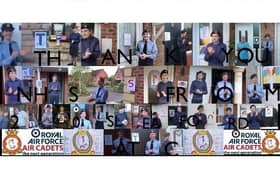 The tribute by Sleaford's Air Cadet squadron. EMN-200515-125555001