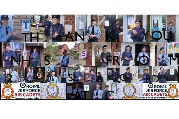 The tribute by Sleaford's Air Cadet squadron. EMN-200515-125555001