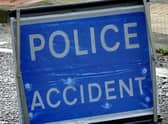 Road closed due to collision.