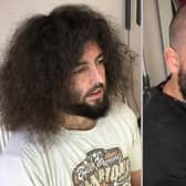 Ben Whomsley, pictured before and after the head shave last Monday,