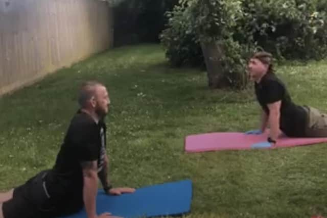 Pete Nicholls and Ashley Epton have been doing live feed exercises online.