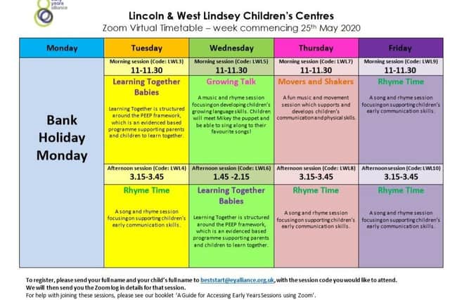 Children's Centre Zoom programme