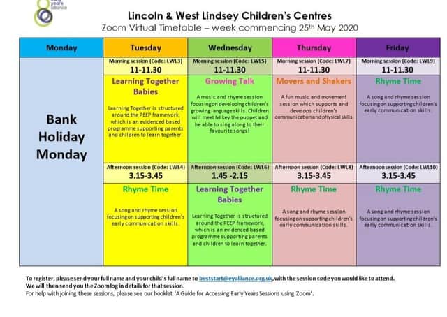 Children's Centre Zoom programme