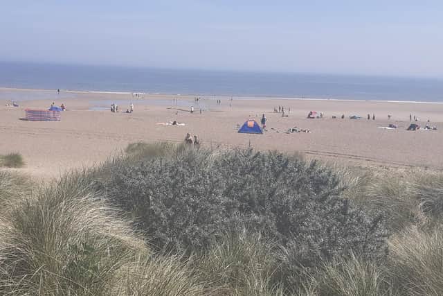 Visitors flocked to the beach in Anderby Creek.