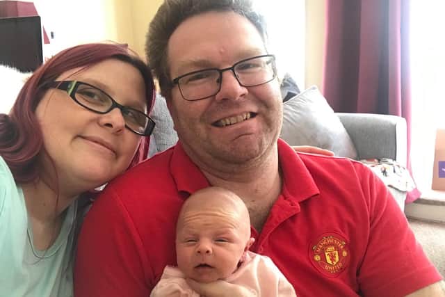 Proud parents Joleine Taylor and Gary Kirby with baby Lacie Mai.