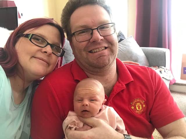 Proud parents Joleine Taylor and Gary Kirby with baby Lacie Mai.