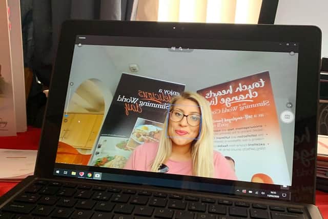 Slimming World consultant Abi Carter with her virtual set up.
