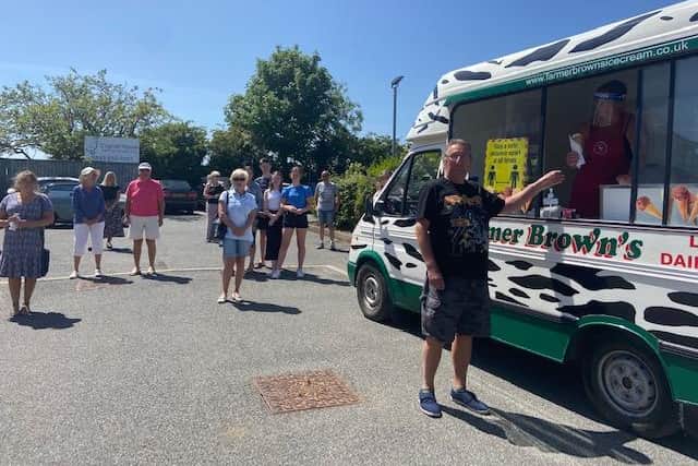 Patients of Cygnet House Dental Studio in Spilsby enjoying Farmer Brown's Ice-cream.