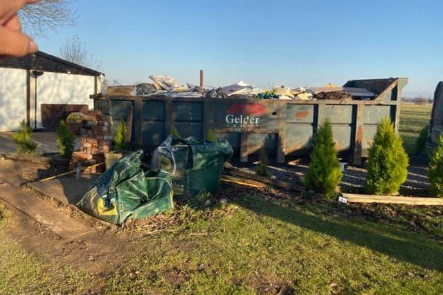 The skip has now gone from the garden of Jean and Kevin Hart.