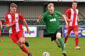 Lincs League action between Sleaford Town Rangers and Horncastle Town.
