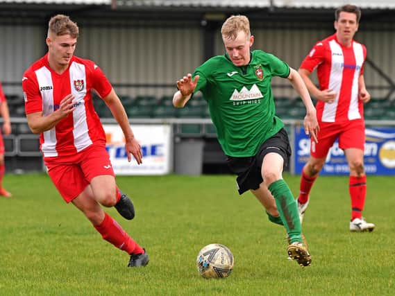 Lincs League action between Sleaford Town Rangers and Horncastle Town.