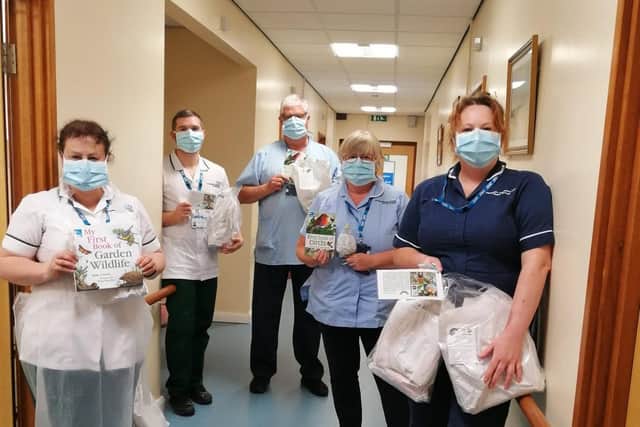 Packs delivered to Skegness Hospital staff.