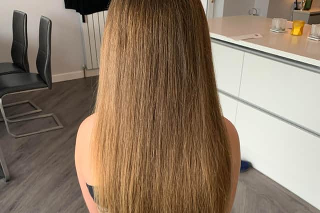 Lily's hair before the cut.